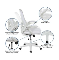 Emma+Oliver High Back Mesh Ergonomic Office Chair With Flip-Up Arms