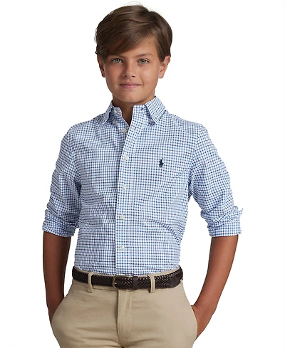 Polo Ralph Lauren Big Boys Plaid Cotton Poplin Shirt