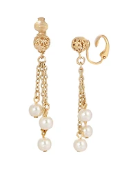 2028 Imitation Pearl Linear Clip Earring