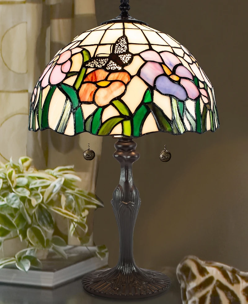 Dale Tiffany Pazio Floral Butterfly Table Lamp