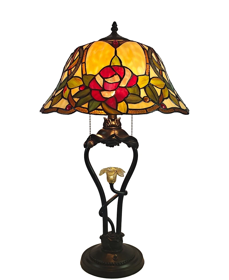 Dale Tiffany Floral Petal Table Lamp with Led Night Light