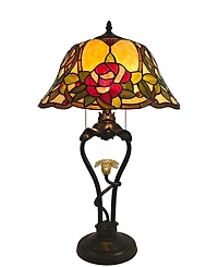 Dale Tiffany Floral Petal Table Lamp with Led Night Light