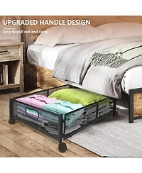 Mega Casa Under Bed Storage Containers with Wheels, Under Bed Organizer Drawer for Clothes, Toy, 2 Packs