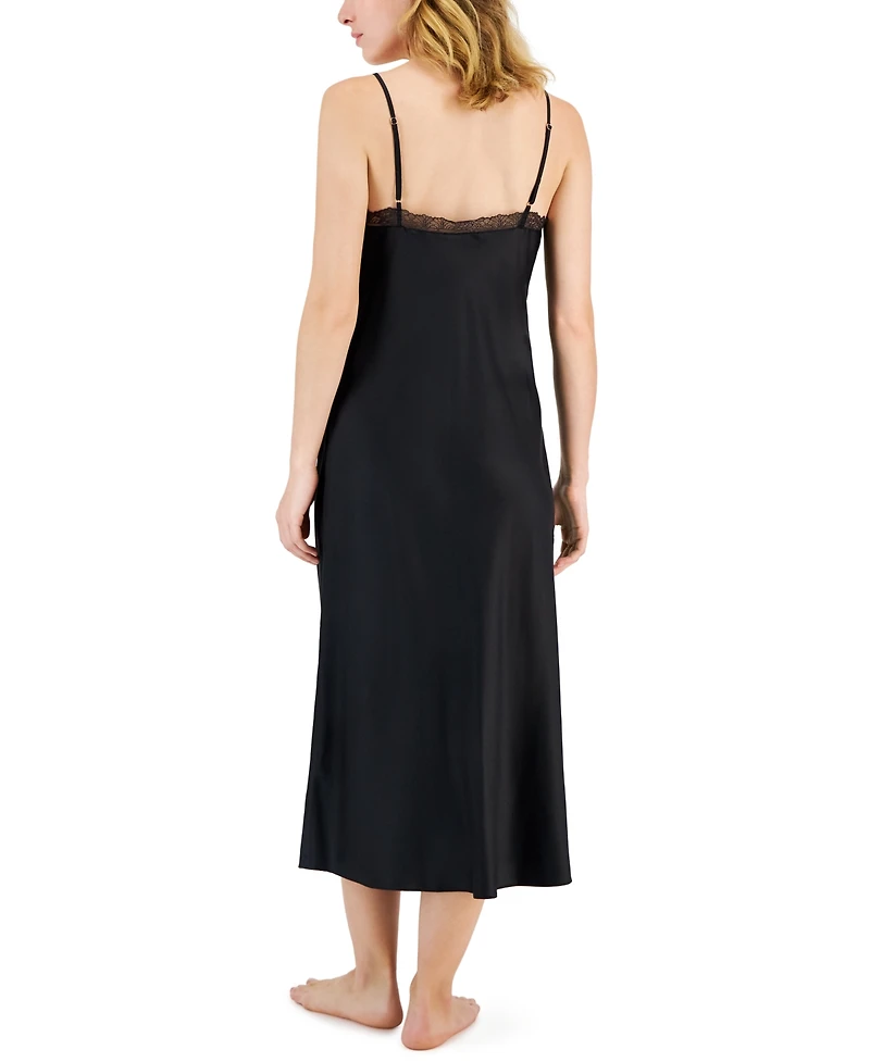 I.n.c. International Concepts Women's Lace-Trim Satin Nightgown, Created for Macy's