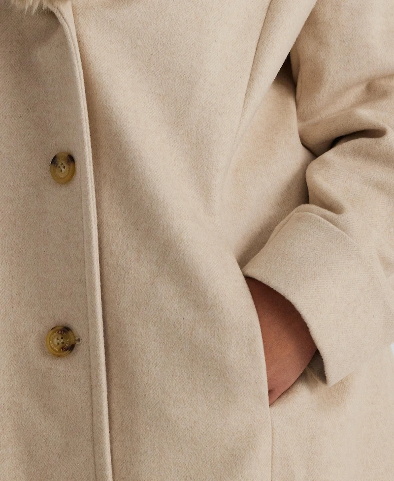 Lauren Ralph Lauren Plus Size Faux-Fur-Collar Coat