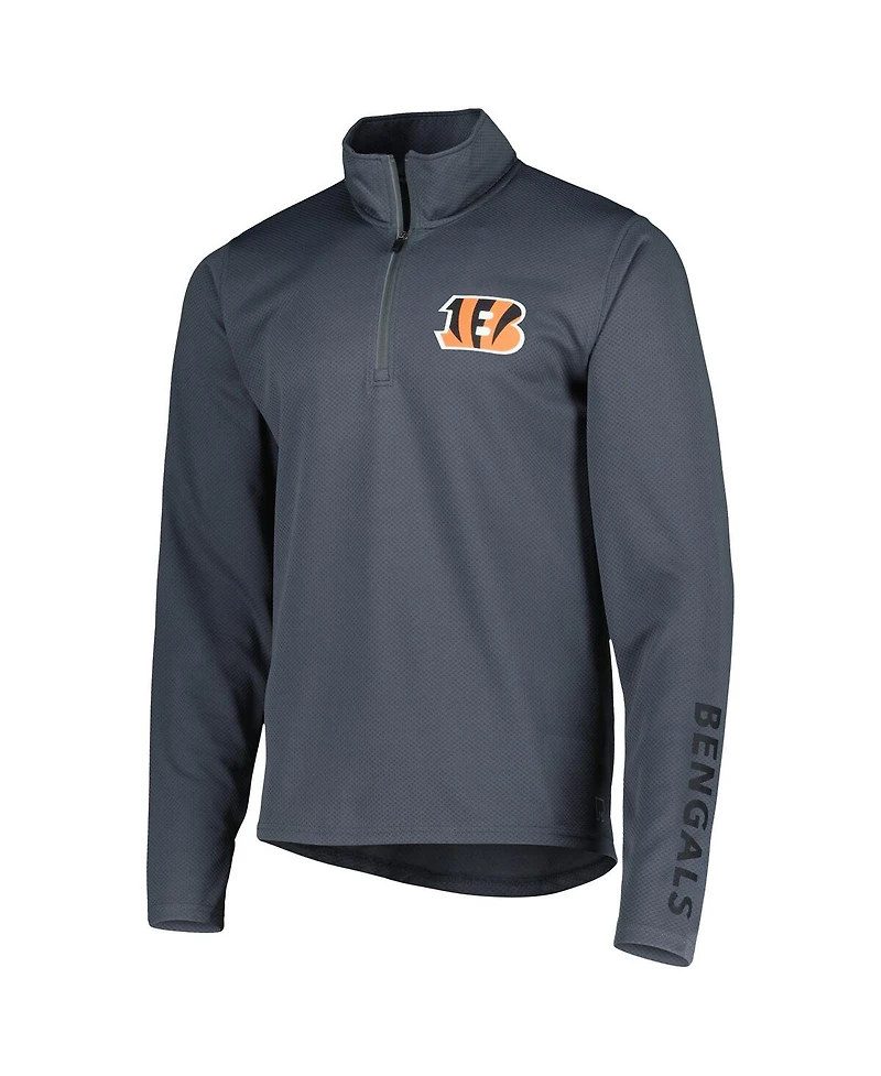 Men's Msx by Michael Strahan Charcoal Cincinnati Bengals Half-Zip Hoodie