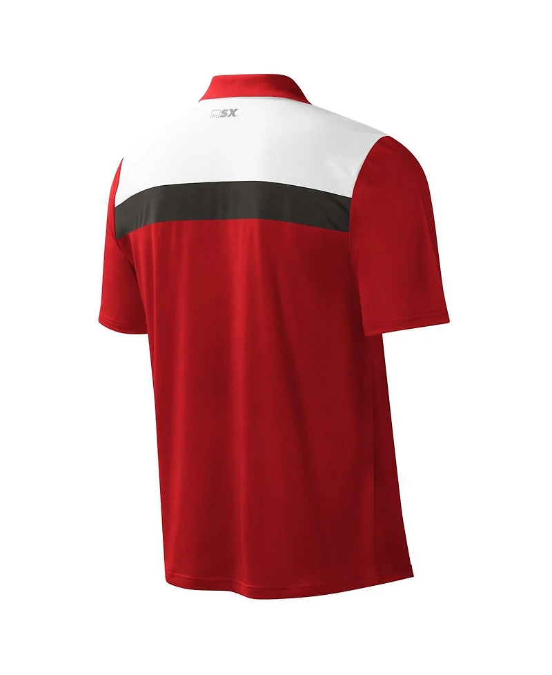 Men's Msx by Michael Strahan Red Tampa Bay Buccaneers Warrior Color Blocked Polo Shirt
