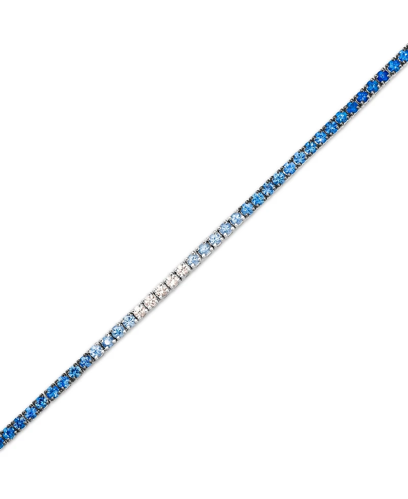 Le Vian Ombre Denim Ombre (2-7/8 ct. t.w.) & White Sapphire (1/6 ct. t.w.) Tennis Bracelet in 14k White Gold