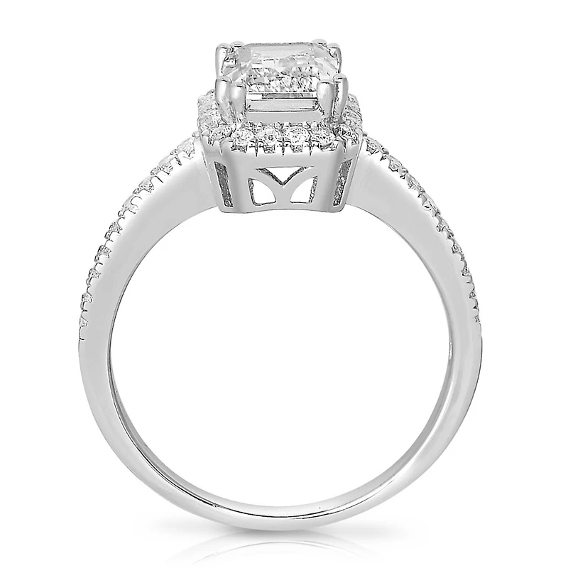 Sterling Silver Asscher-cut Cubic Zirconia Ring