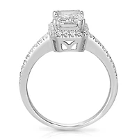 Sterling Silver Asscher-cut Cubic Zirconia Ring