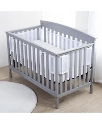 Halo Dream Inc. Breathable Mesh Liner for Full-Size Cribs, Sheer Deluxe 5mm (Size 4FS Covers 3 or 4 Sides)