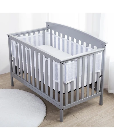 BreathableBaby Breathable Mesh Liner for Full-Size Cribs, Sheer Deluxe 5mm (Size 4FS Covers 3 or 4 Sides)