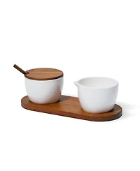 Nambe Duets Sugar and Creamer 4 Piece Set
