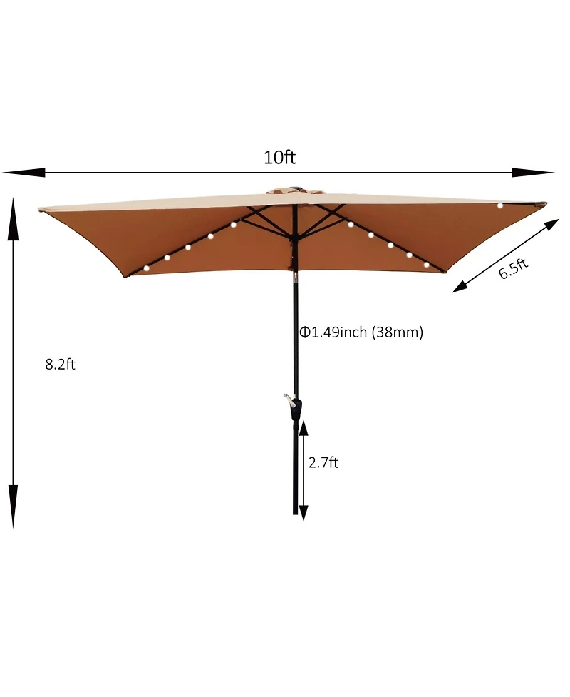 Streamdale 10' x 6.5' Solar Led Patio Umbrella