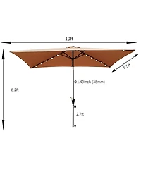Streamdale 10' x 6.5' Solar Led Patio Umbrella