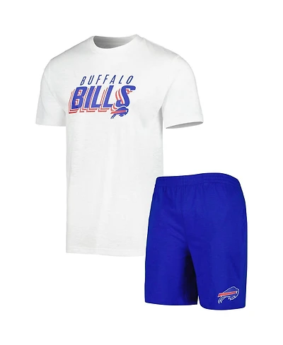 Men's Concepts Sport Royal, White Buffalo Bills Downfield T-shirt and Shorts Sleep Set