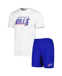 Men's Concepts Sport Royal, White Buffalo Bills Downfield T-shirt and Shorts Sleep Set
