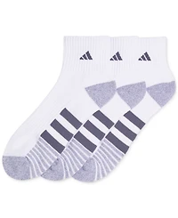 adidas Men's 3-pk. Cushioned Quarter Logo Socks