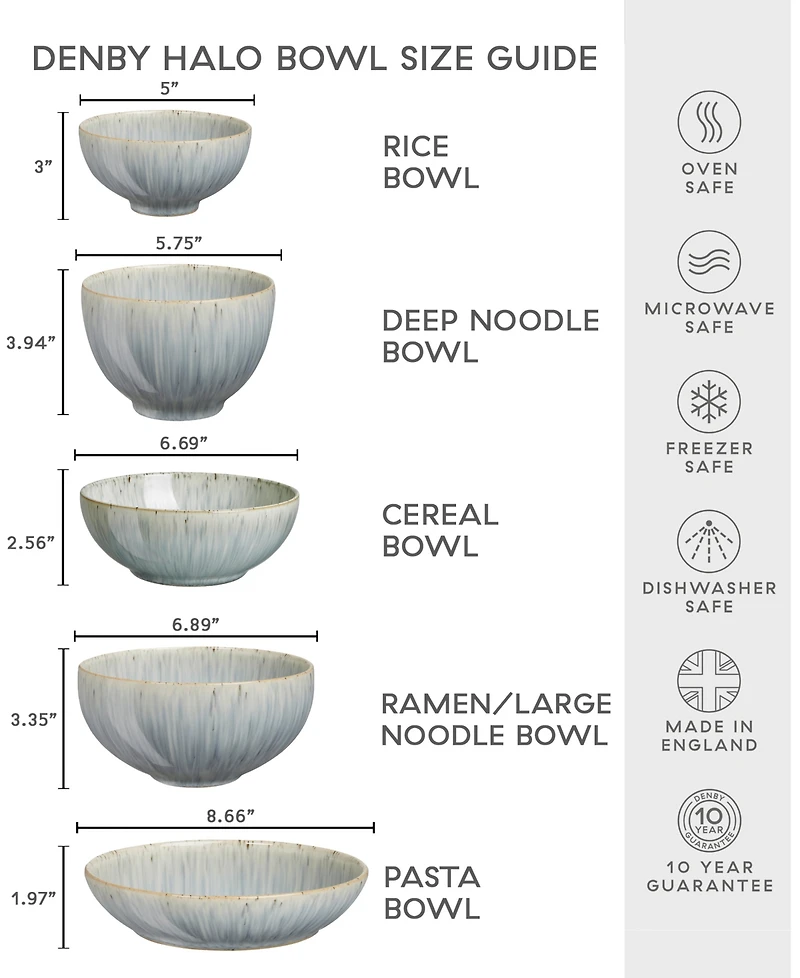Denby Halo Speckle Rice Bowls, Set for 4