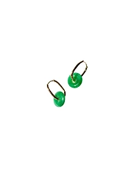 seree Willow — Green jade stone hoop earrings