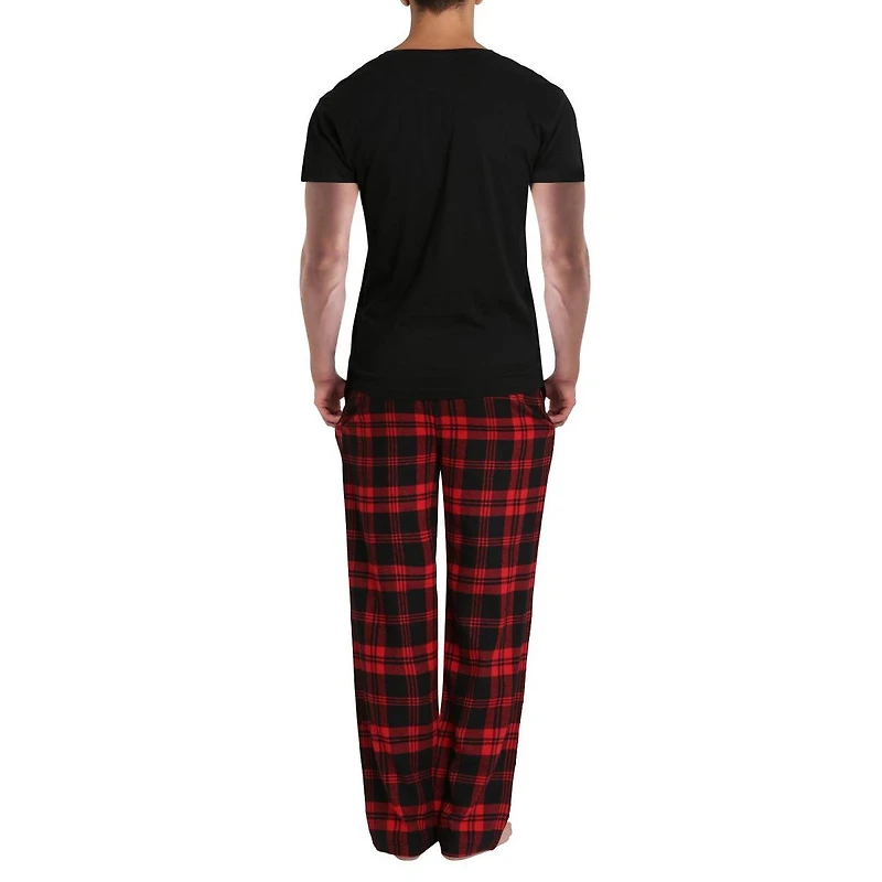 Men's Short Sleeve Flannel Pajama Set
