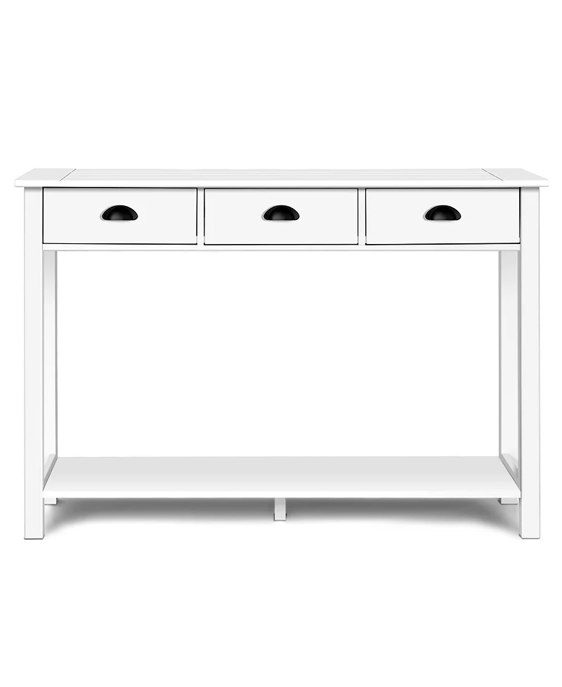 47'' Console Table Hall Table Side Desk Accent Table Drawers Shelf Entryway