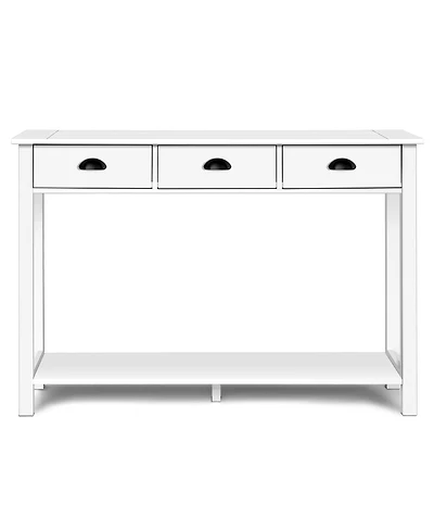 47'' Console Table Hall Table Side Desk Accent Table Drawers Shelf Entryway