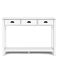 47'' Console Table Hall Table Side Desk Accent Table Drawers Shelf Entryway
