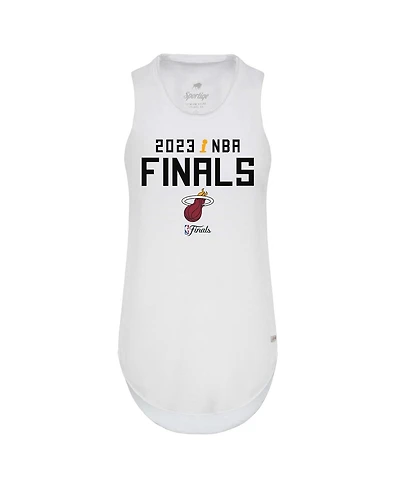 Women's Sportiqe White Miami Heat 2023 Nba Finals Janie Tri-Blend Tank Top