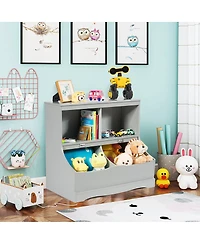 Children's Multi-Functional Bookcase Toy Storage Bin Kids Floor Cabinet