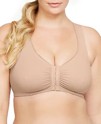 Women's Full Figure Plus Complete Comfort Wirefree Cotton T-Back Bra 1908