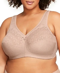 Women's Full Figure Plus Magic Lift Moisture Control Wirefree Bra 1064