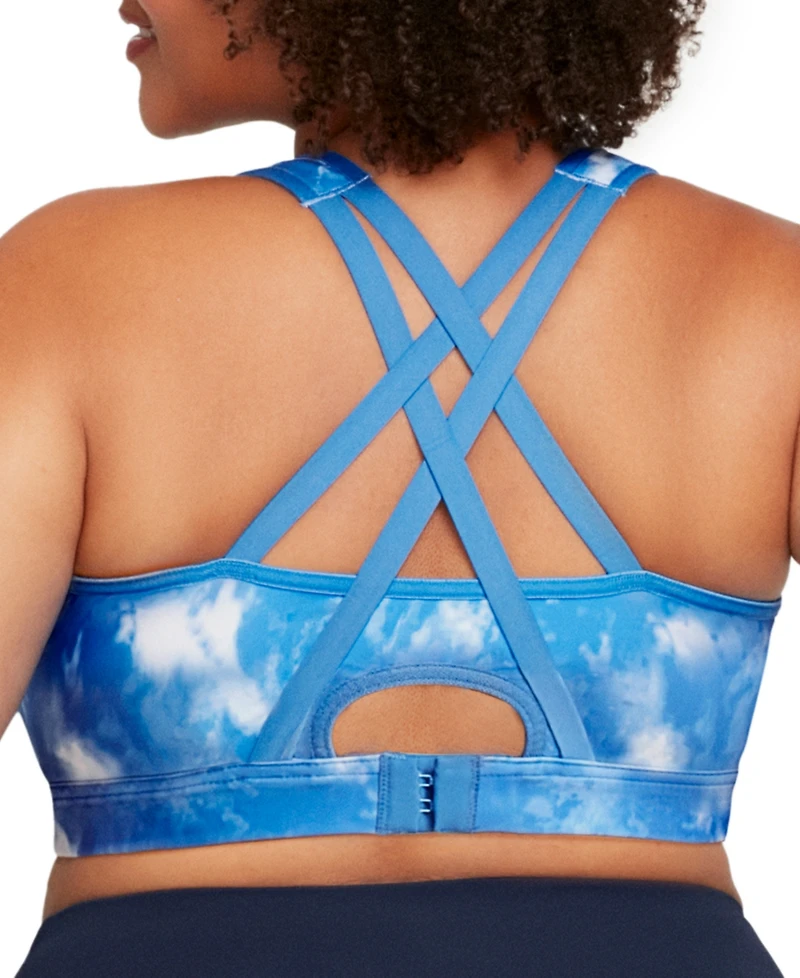 Glamorise Plus Full Figure Zip Up Front Closure Sports Wirefree Bra 9266