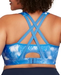 Glamorise Plus Full Figure Zip Up Front Closure Sports Wirefree Bra 9266