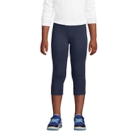 Lands' End Girls School Uniform Tough Cotton Capri Leggings
