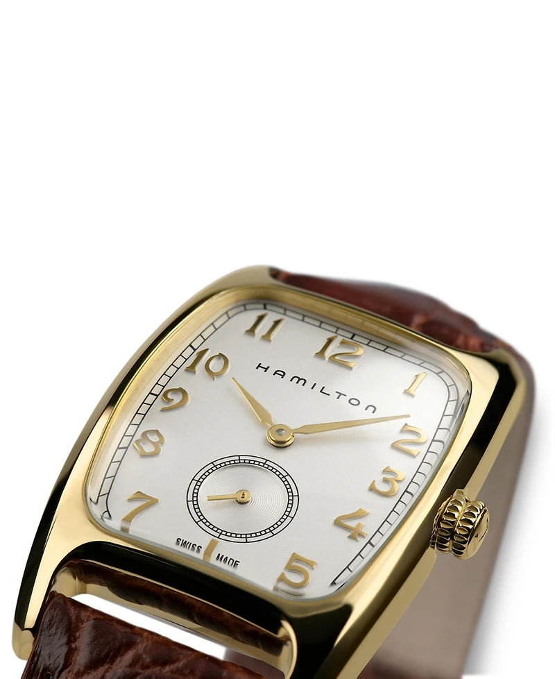 Hamilton Men's Swiss Boulton Brown Leather Strap Watch 27mm H13431553