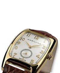 Hamilton Men's Swiss Boulton Brown Leather Strap Watch 27mm H13431553