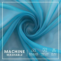 Goodgram Basics Turquoise Blue 2 Piece Rod Pocket Translucent Sheer Voile Window Curtain Panels For Small Windows - 45 In. Long