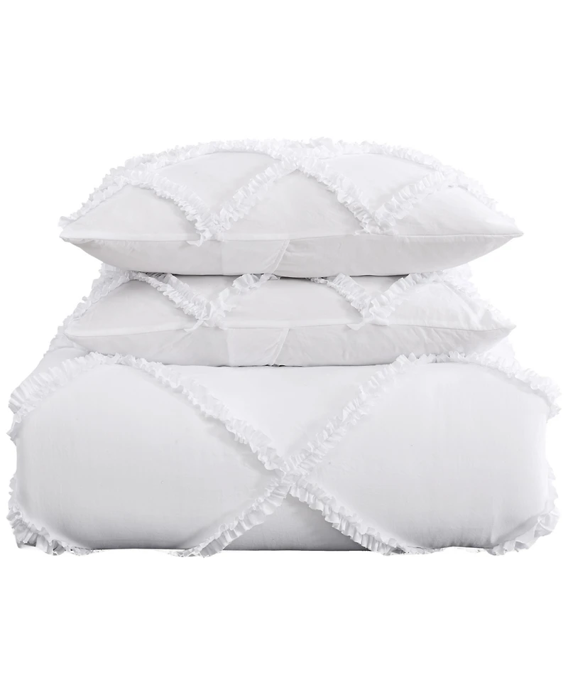 Laura Ashley Norah Solid Microfiber 2 Piece Comforter Set, Twin Xl