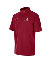 Men's Nike Crimson Alabama Tide Coaches Half-Zip Short Sleeve Jacket