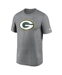 Men's Nike Heather Charcoal Green Bay Packers Legend Logo Performance T-shirt