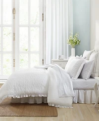 Laura Ashley Eyelet Ruffle Microfiber Piece Comforter Set