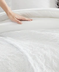 Laura Ashley Eyelet Ruffle Microfiber Piece Comforter Set
