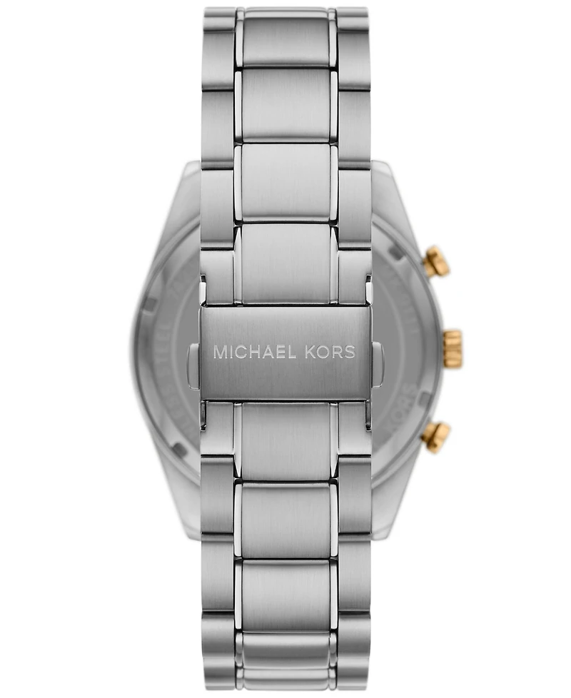 Michael Kors Men's Warren Quartz Chronograph Silver-Tone Stainless Steel Watch 42mm