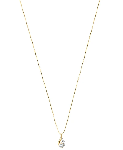 Sirena Diamond Solitaire Two-Tone 18" Pendant Necklace (1/4 ct. t.w.) in 14k Two-Tone Gold