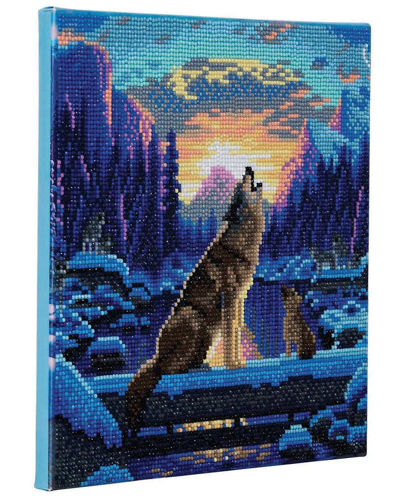 Craft Buddy D.i.y Crystal Art Medium Framed Kit Howling Wolves