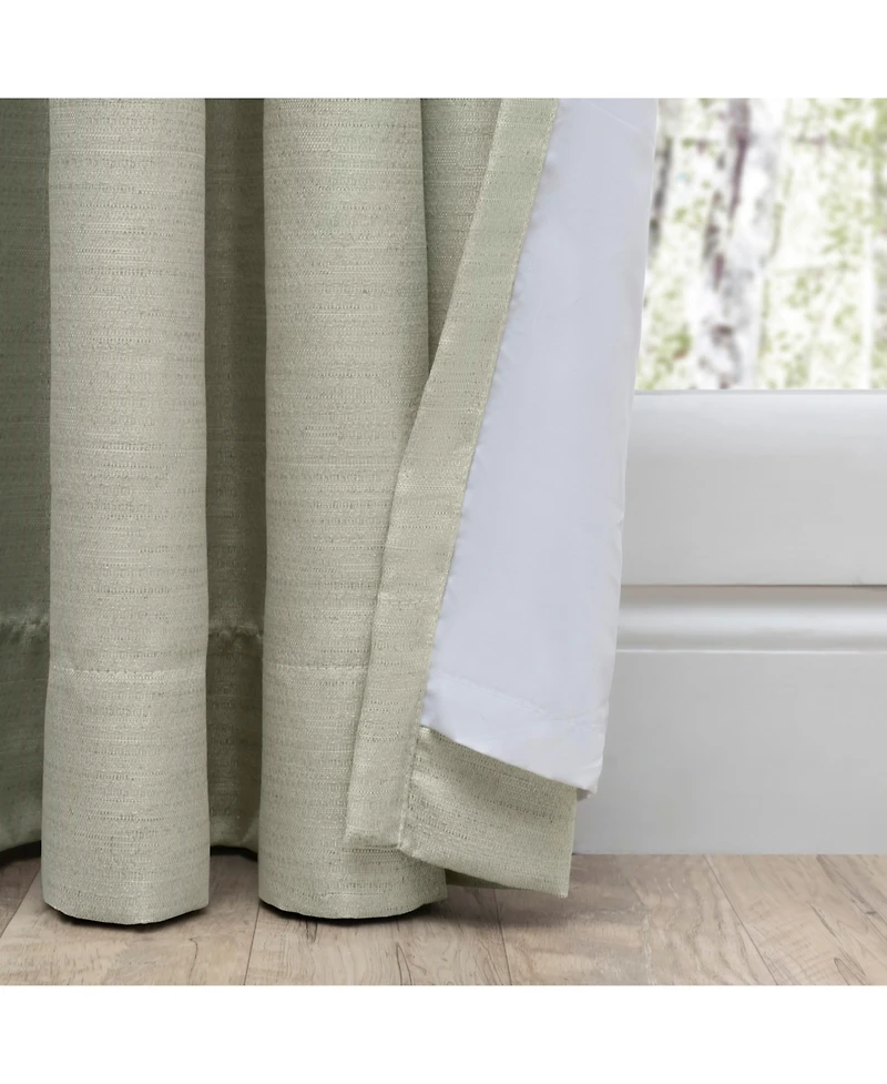 Ricardo Grasscloth 2/Way Pinch Pleated w/Back Tabs Pair Curtain 100"W x 96"L