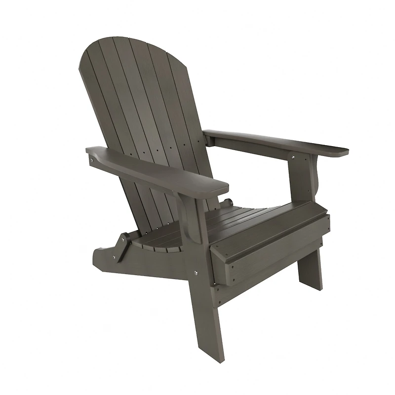 2-Piece Outdoor Folding Adirondack Chair with Side Table Set