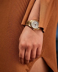 Citizen Eco-Drive Women's Sport Luxury Diamond Accent Gold-Tone Stainless Steel Bracelet Watch 33mm