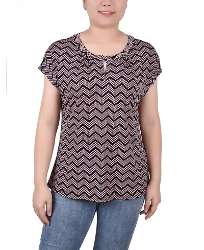 Ny Collection Women's Extended Sleeve Top with Grommets